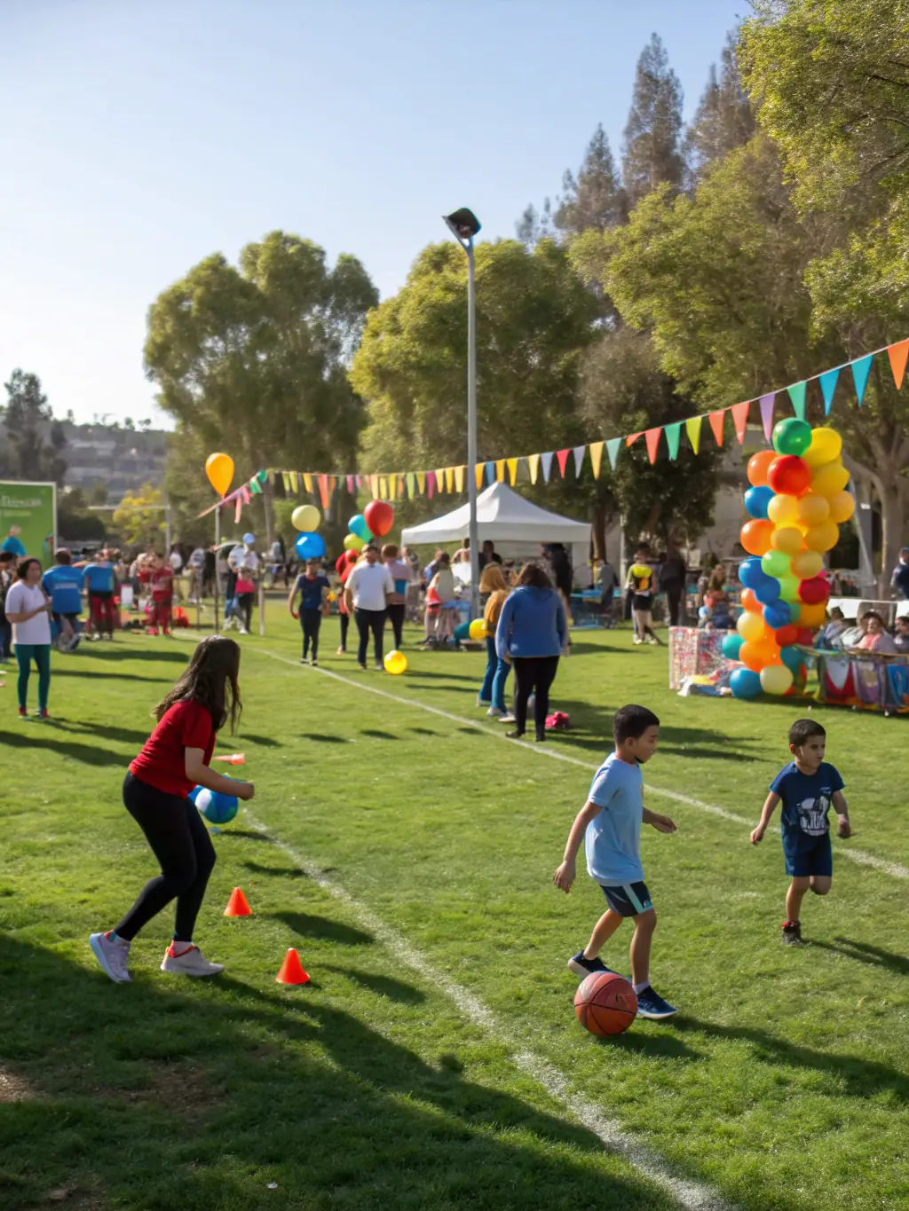 A captivating image of a sports festival organized by Sport Événements Organisation, featuring various activities and a lively atmosphere.
